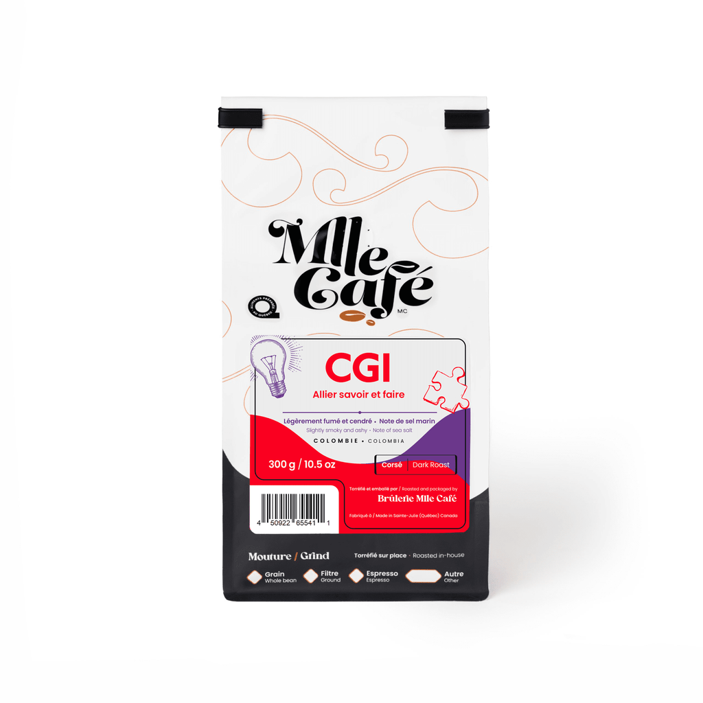 Café avec étiquette personnalisée