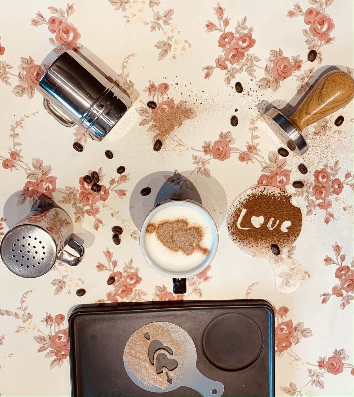 Ensemble "Shakers" Cacao - Cannelle + 16 pochoirs!