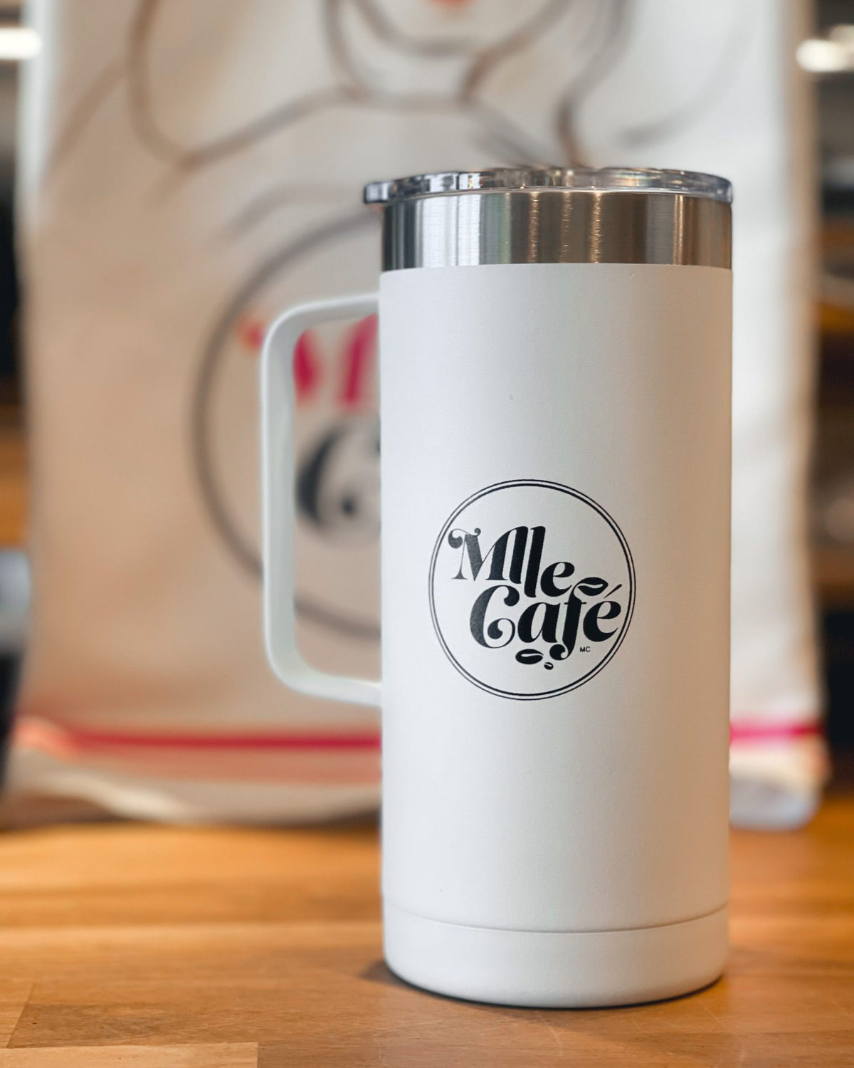 Tasse Thermos Blanche Mlle -  17 Oz